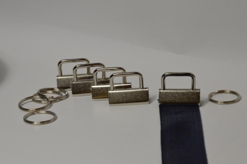 5x Key Fobs / Schlüsselanhänger Klemmen 3cm silber